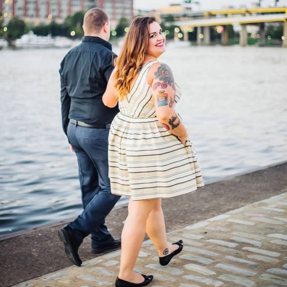 j.crew striped v-neck dress